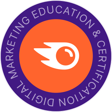 Semrush SEO Certification Badge.
